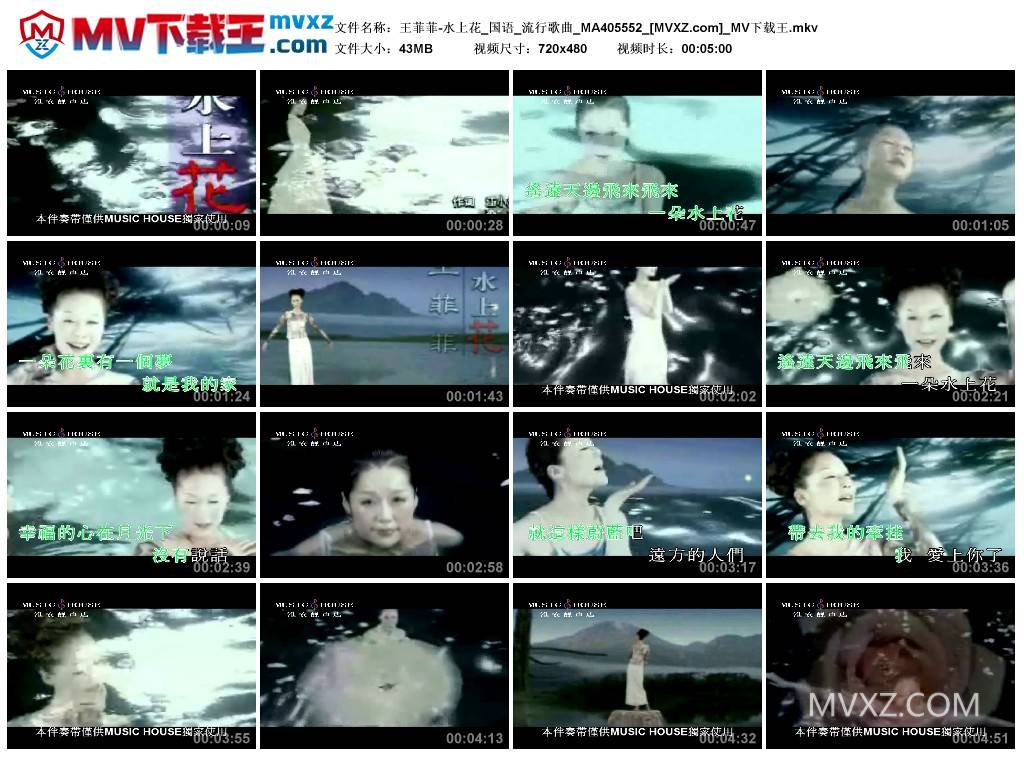王菲菲-水上花_国语_流行歌曲_MA405552